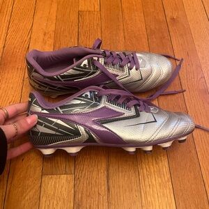 Diadora Nebula Purple and Silver Women's Soccer Cleats